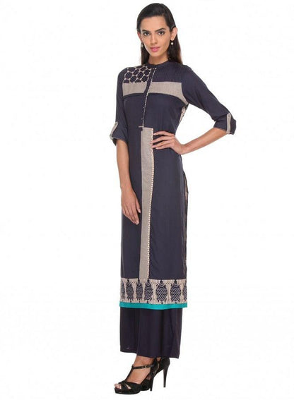 Grey Printed kurta - wforwoman