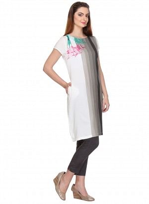 White Printed kurta