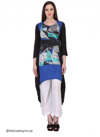 Multicoloured Printed 3/4 Sleeve kurta - wforwoman