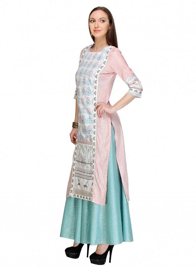 Pink Printed kurta - wforwoman