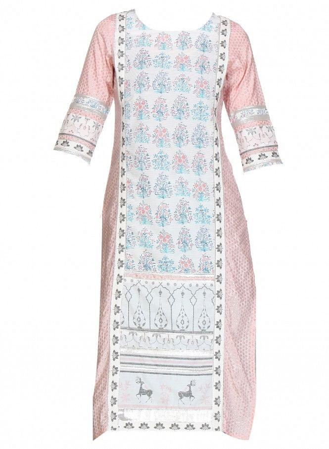 Pink Printed kurta - wforwoman