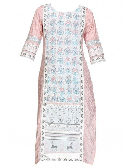 Pink Printed kurta - wforwoman