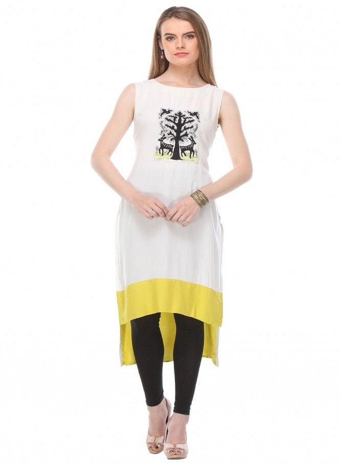 White kurta - wforwoman