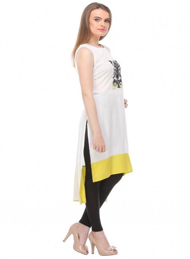 White kurta - wforwoman