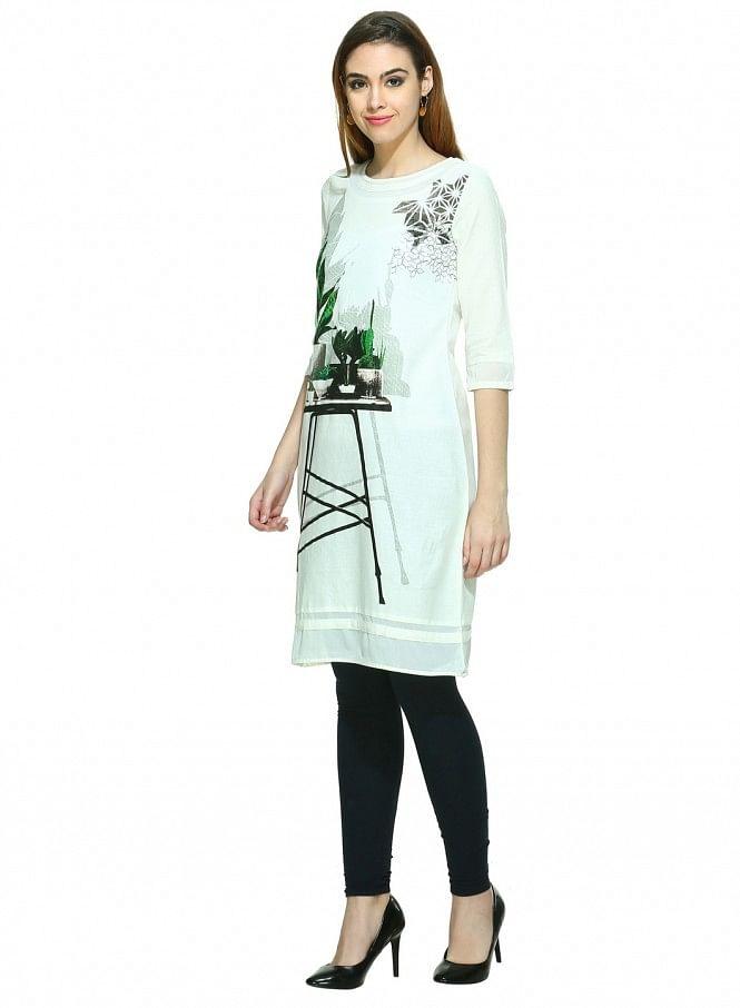 White kurta - wforwoman