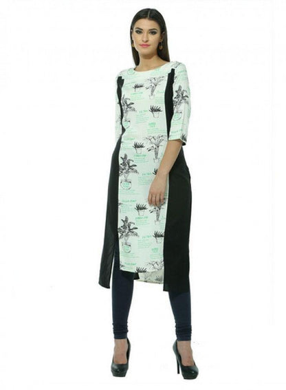 White Printed kurta - wforwoman