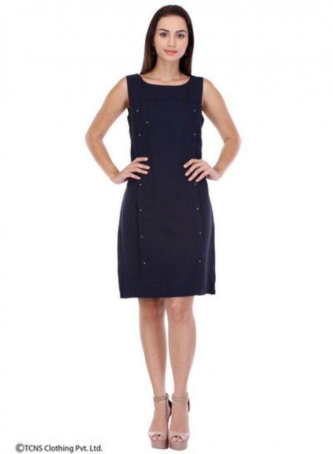 Blue Sleeveless Dress - wforwoman