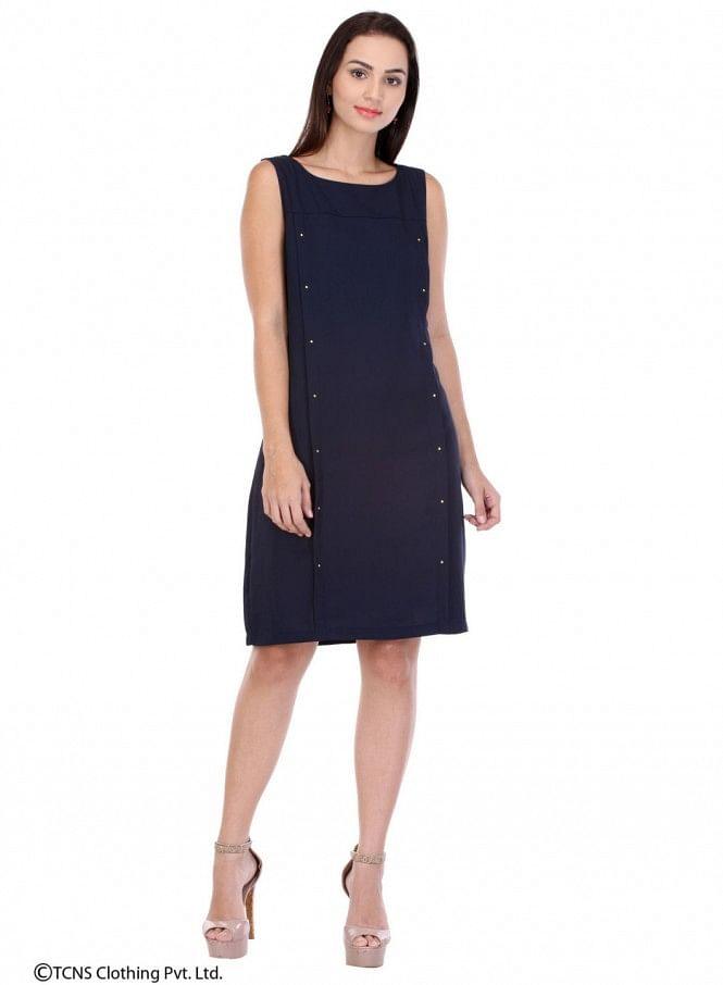 Blue Sleeveless Dress - wforwoman