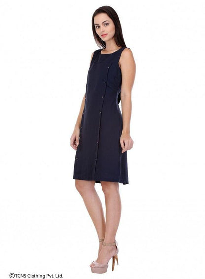 Blue Sleeveless Dress - wforwoman