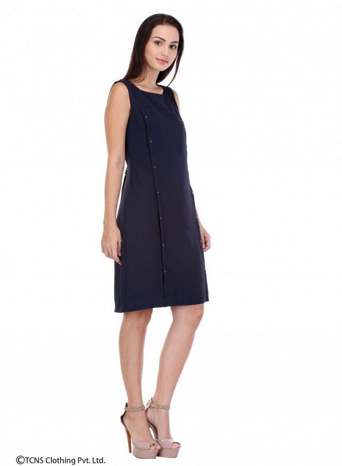 Blue Sleeveless Dress - wforwoman