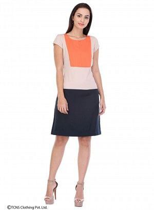 Multicoloured Short Sleeve Dress - wforwoman