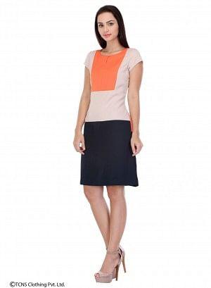 Multicoloured Short Sleeve Dress - wforwoman