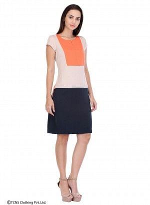 Multicoloured Short Sleeve Dress - wforwoman