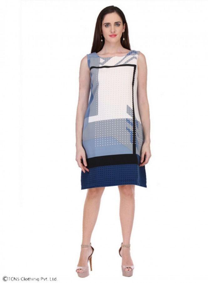 Blue Sleeveless Dress - wforwoman