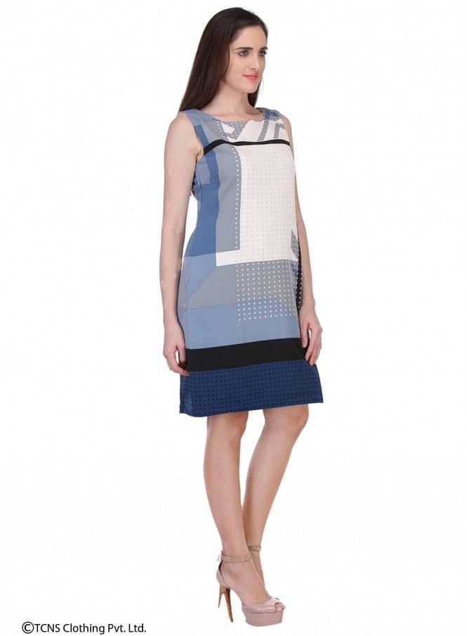 Blue Sleeveless Dress - wforwoman