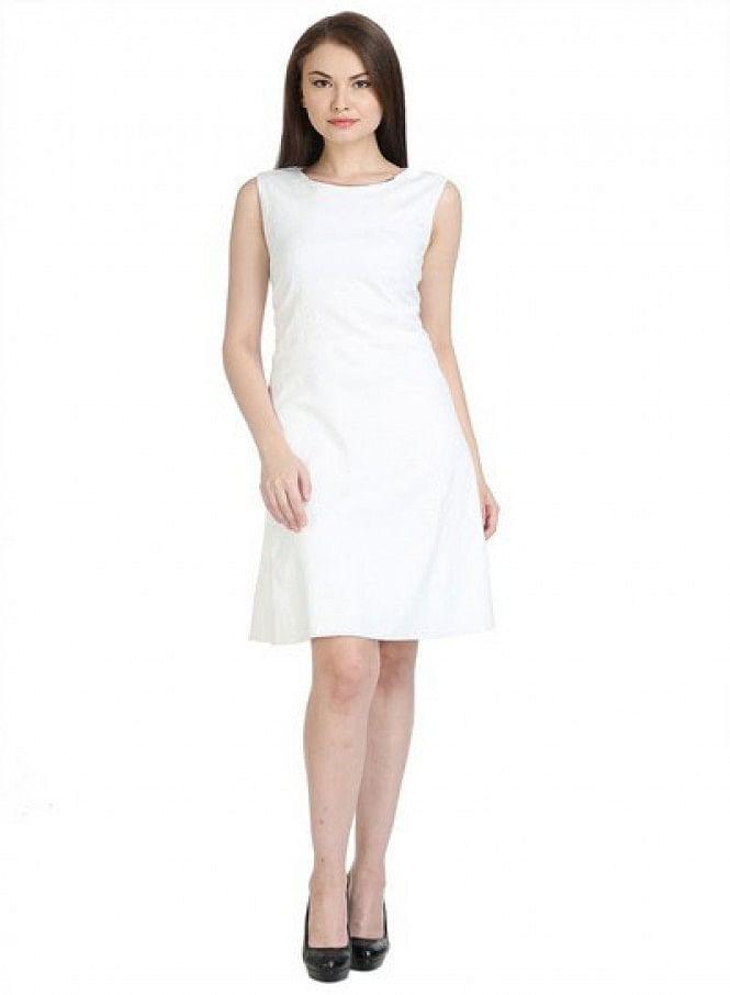 White Sleeveless Dress - wforwoman