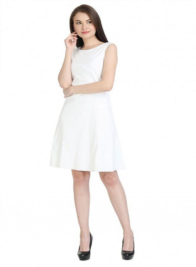 White Sleeveless Dress - wforwoman