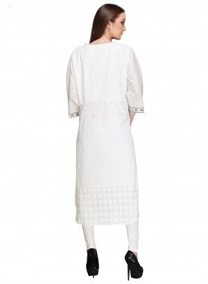 White Printed kurta