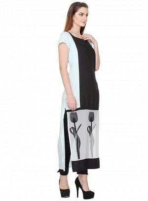 White Printed kurta