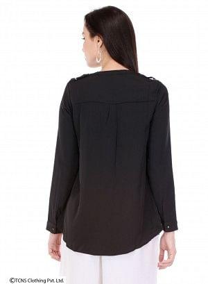 Black Full Sleeve Top - wforwoman