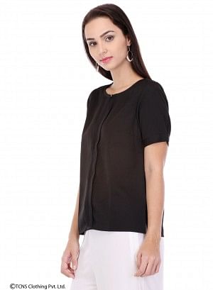 Black Short Sleeve Top