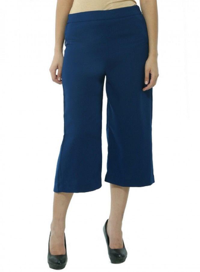 Blue Ankle-Length Pants - wforwoman