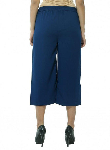 Blue Ankle-Length Pants - wforwoman