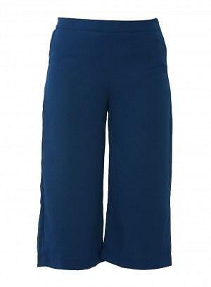 Blue Ankle-Length Pants - wforwoman