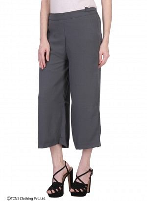 Grey Ankle-Length Pants