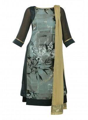 Grey Embellished kurta - wforwoman