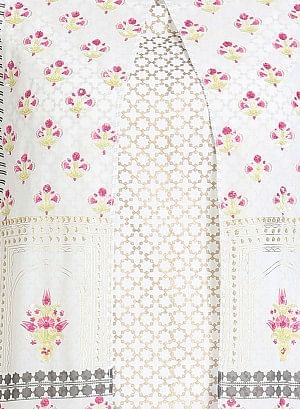 White 3/4 Sleeve Printed kurta