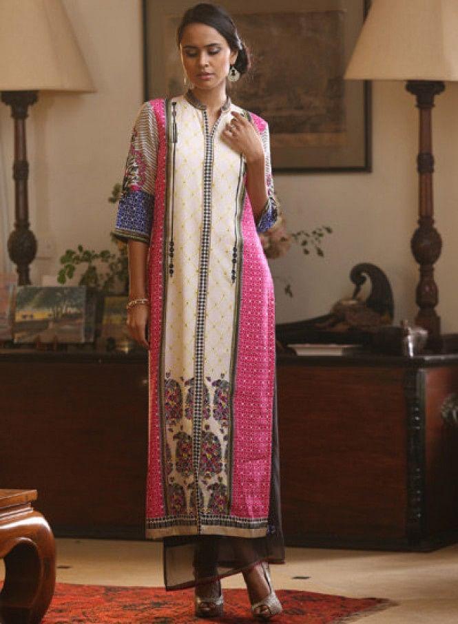 Multicoloured Printed 3/4 Sleeve kurta - wforwoman