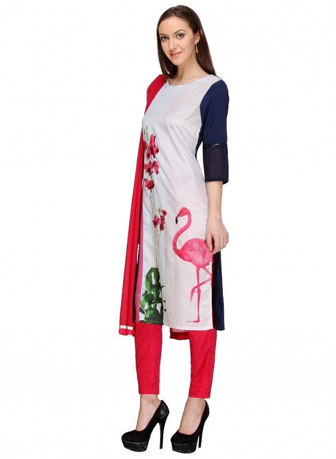 Pink Embellished kurta - wforwoman