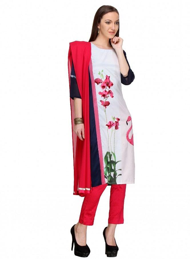 Pink Embellished kurta - wforwoman