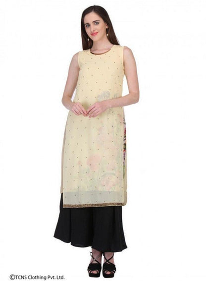 Yellow Printed kurta - wforwoman