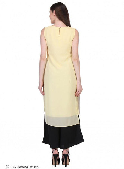 Yellow Printed kurta - wforwoman