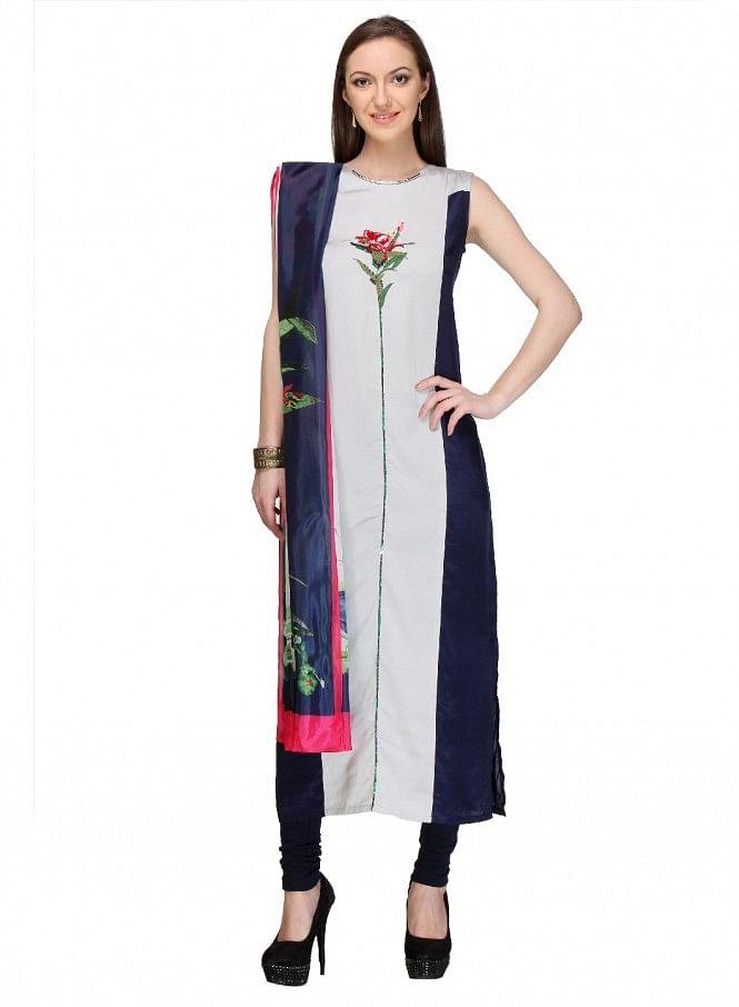 White Embellished Stiletto kurta - wforwoman