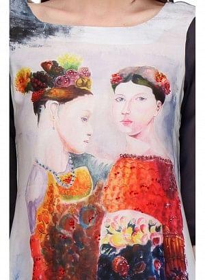 Multicoloured Embellished kurta - wforwoman