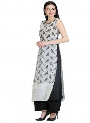 White Sleeve Less kurta - wforwoman