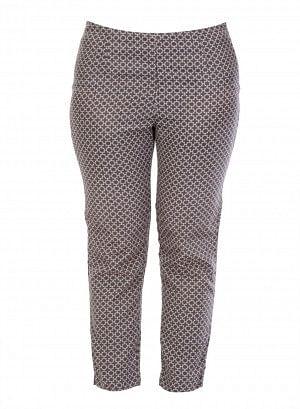 Grey Printed Ankle-Length Trousers - wforwoman