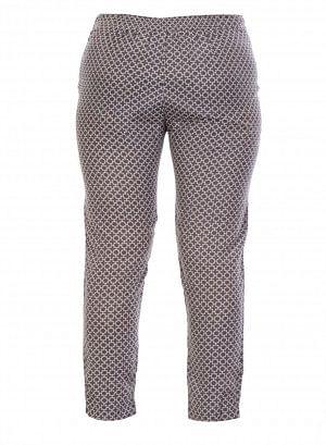 Grey Printed Ankle-Length Trousers - wforwoman