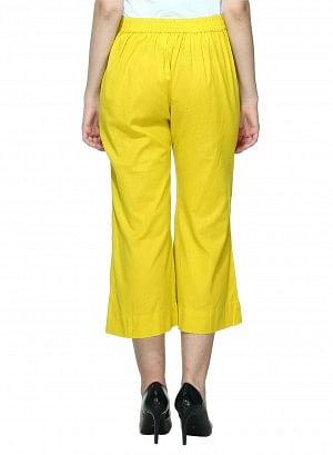 Yellow Ankle Length Trousers