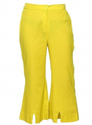 Yellow Ankle Length Trousers