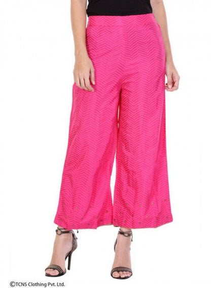 Pink Printed Pants - wforwoman