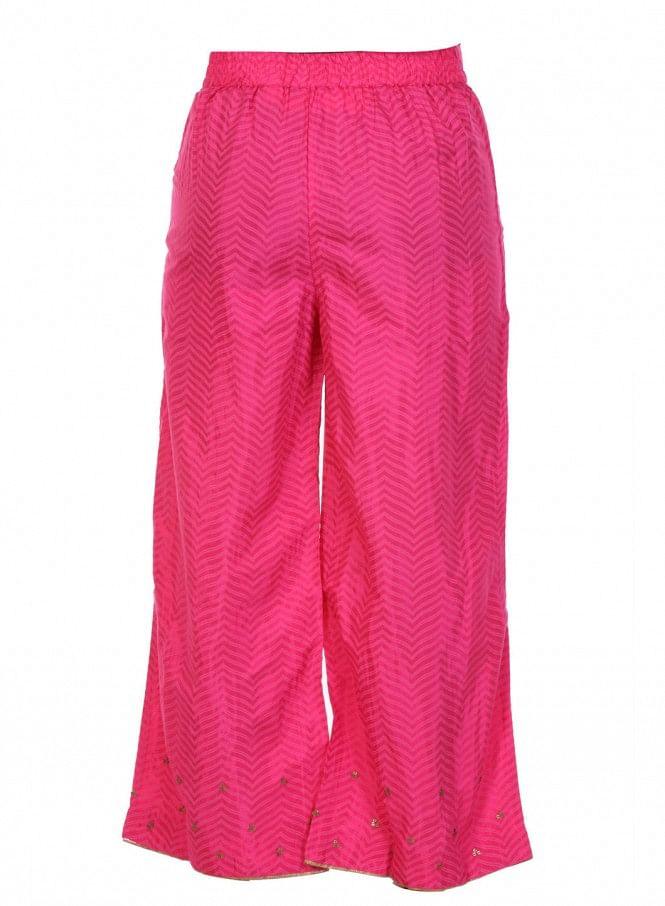 Pink Printed Pants - wforwoman