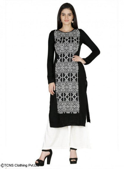 Black Full Sleeve kurta - wforwoman