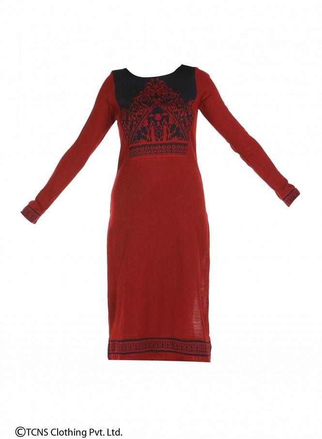 Red Full Sleeve kurta - wforwoman