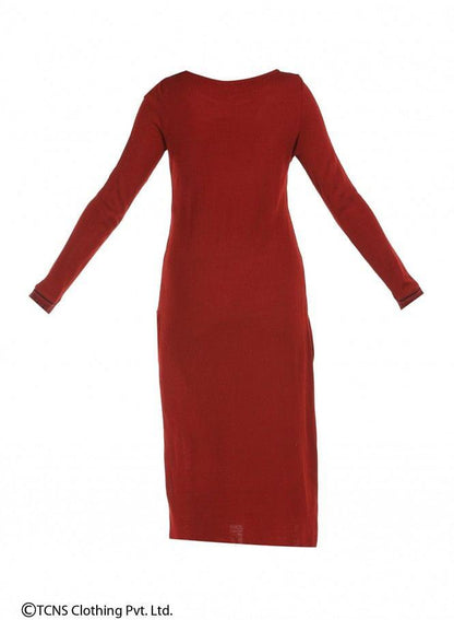 Red Full Sleeve kurta - wforwoman