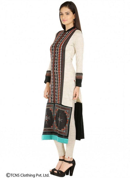 Beige Full Sleeve kurta - wforwoman