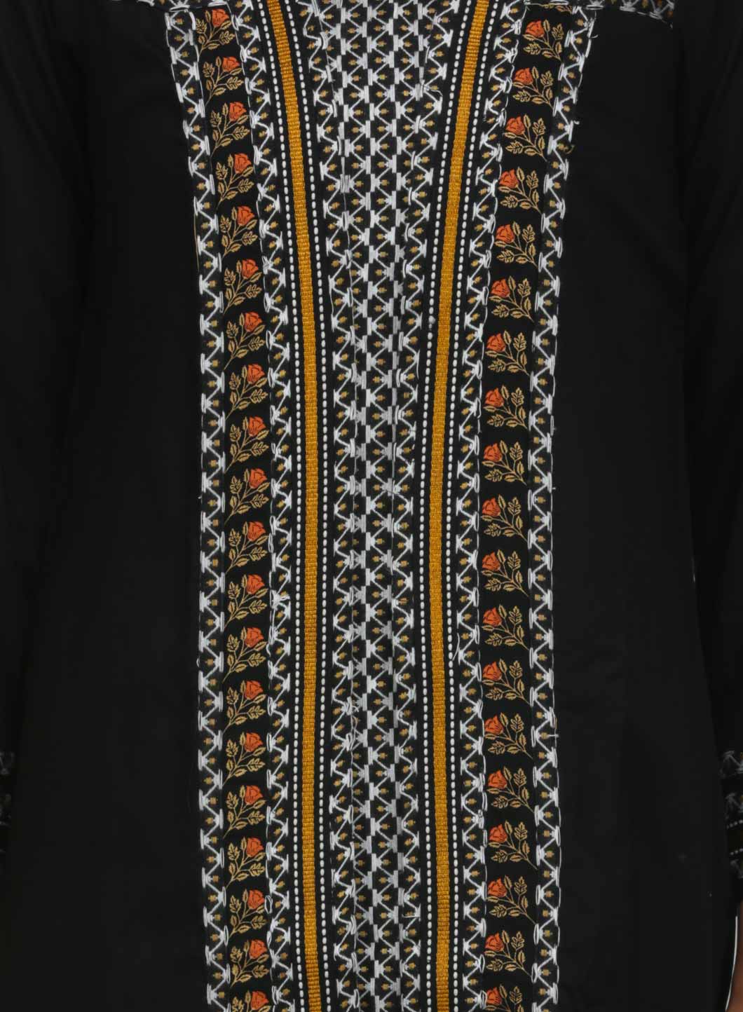 Black Printed Round Neck kurta